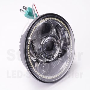 LED-Hauptscheinwerfer 5.75 Zoll, Chrom mit weißem Standlichtring, mit ECE