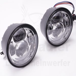 LED Hauptscheinwerfer 5 Zoll, für Harley Davidson® Fat Bob, Reflektor Chrom, mit ECE